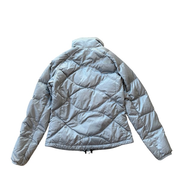 The North Face Womens Down Puffer Jacket 550 Fill Silver Coat Medium - Picture 2 of 10